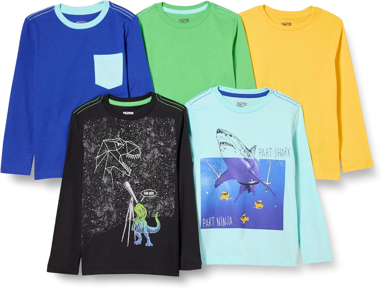 Amazon Essentials Boys' Long-Sleeve T-Shirts (Previously Spotted Zebra), Multipacks