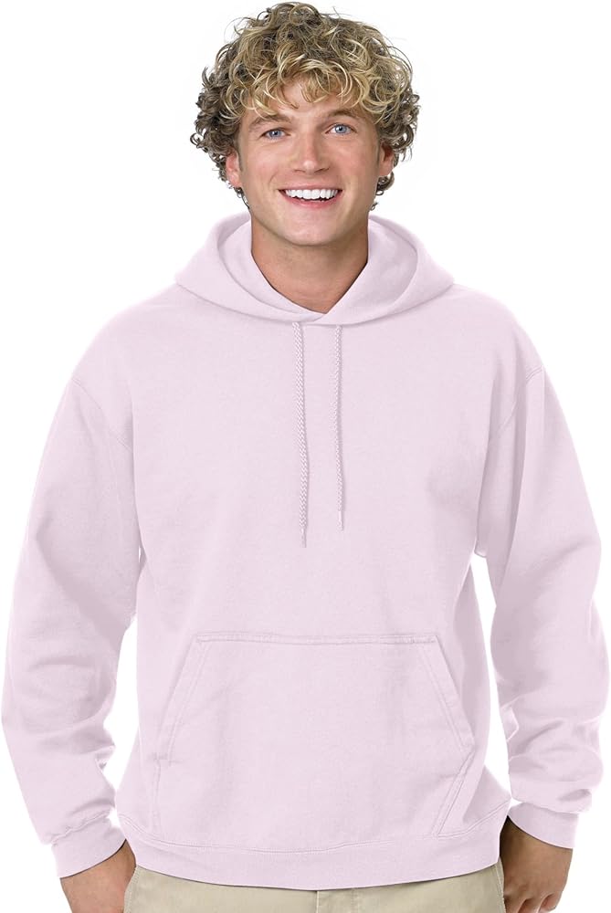 Hanes Big Boys' ComfortBlend EcoSmart Pullover Hoodie _Pale Pink_S