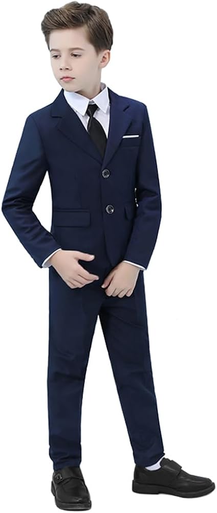 Boys Formal Wedding Slim Fit Suit Set Complete Outfit