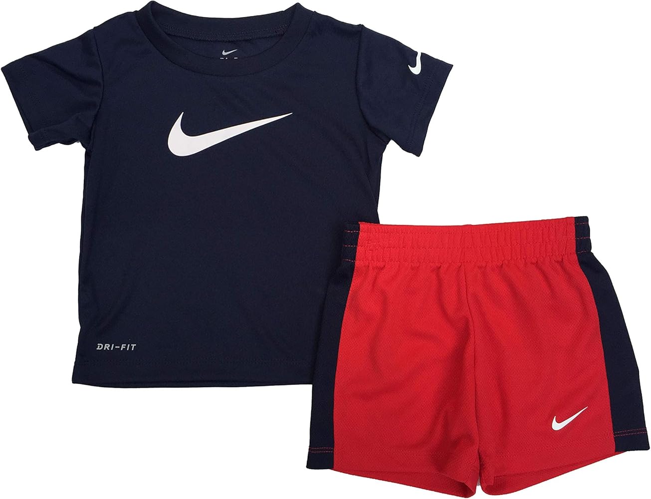 Nike Boys T-Shirt and Shorts 2 Piece Set, Obsidian(86f237-u10)/Red