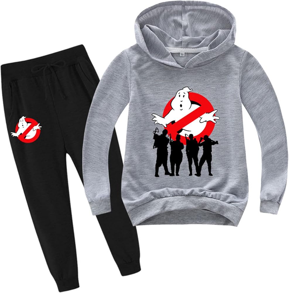 Unisex Boys Girls Ghostbusters Sweatshirts and Jogger Pants Suit-Classic Long Sleeve Tops Pullover Hoodies for Kids