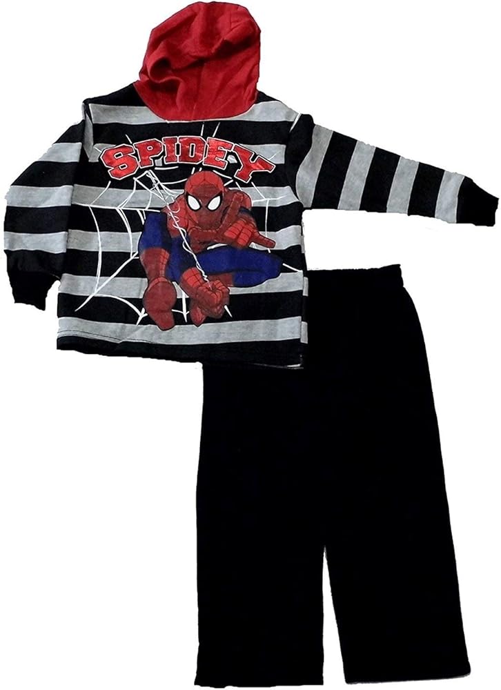 Spiderman Little Boys' Toddler Fleece Hooded 2 Piece Jog Set