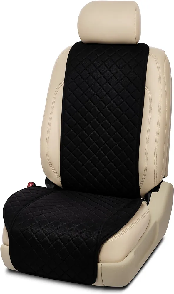 IVICY Linen Car Seat Cover for Cars - Soft & Breathable Front Premium Covers with Non-Slip Protector Universal Fits Most Automotive, Vans, SUVs, Trucks - 1 Unit