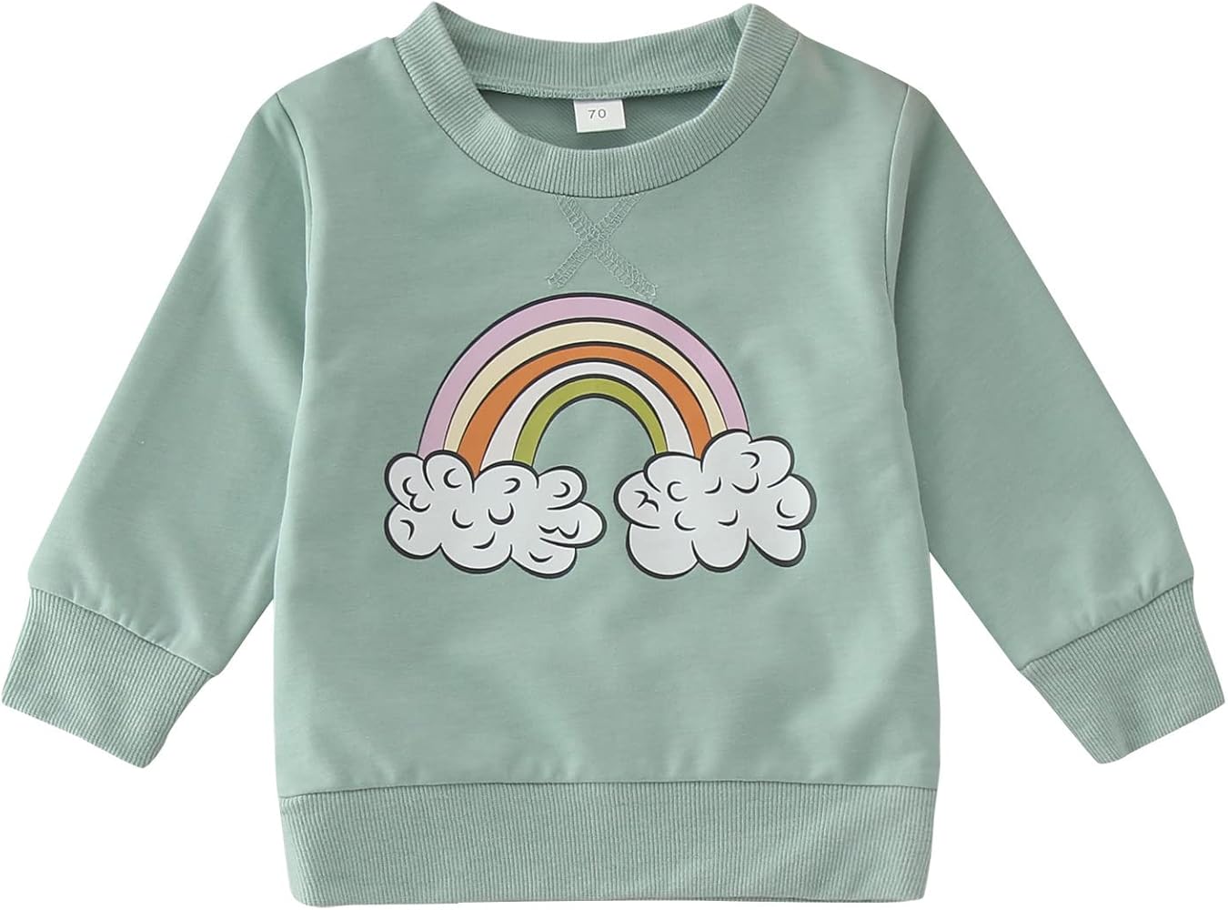 Boys Long Sleeve Shirts Kids Soft Crewneck Tee T Shirt Basic Long Sleeve Top Graphic Tees (Green, 0-6 Months)