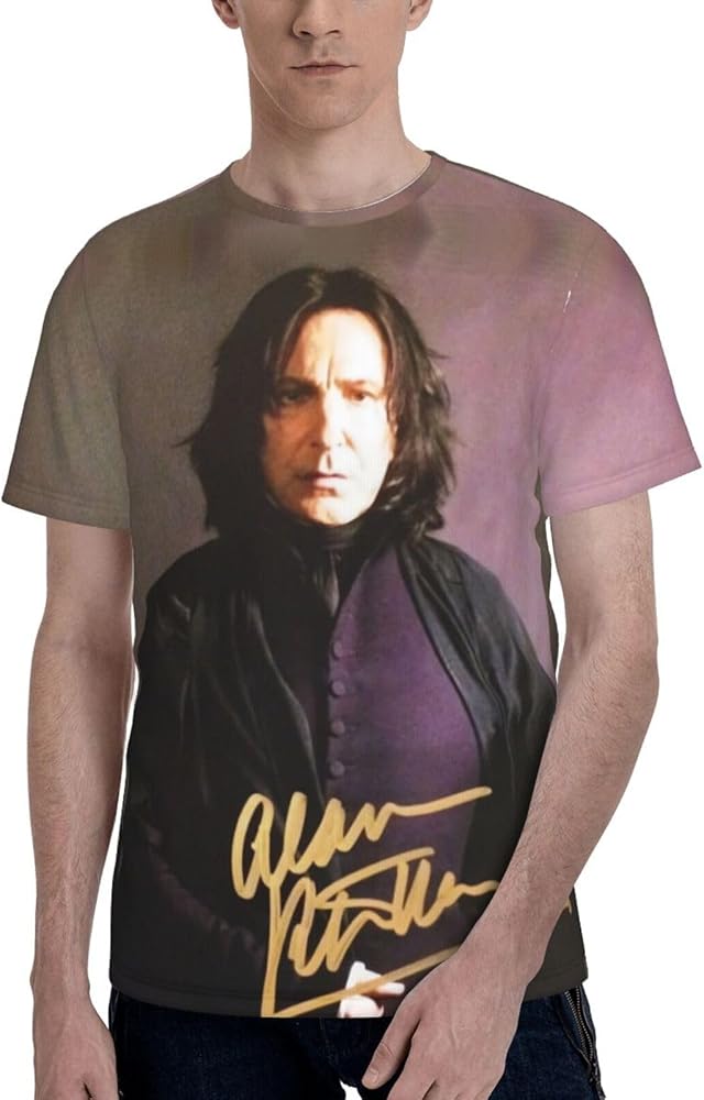 Alan Rickman T Shirt Boys Summer Comfortable Fit Soft Short Sleeve Crew Neck Basic Tee Tops