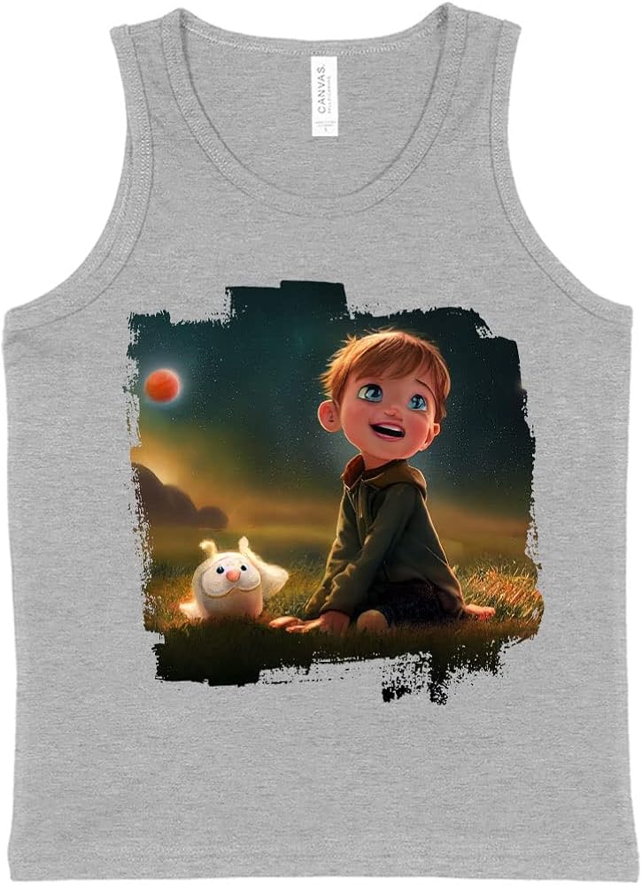 Little Boy Design Kids' Jersey Tank - Art Sleeveless T-Shirt - Art Print Kids' Tank Top