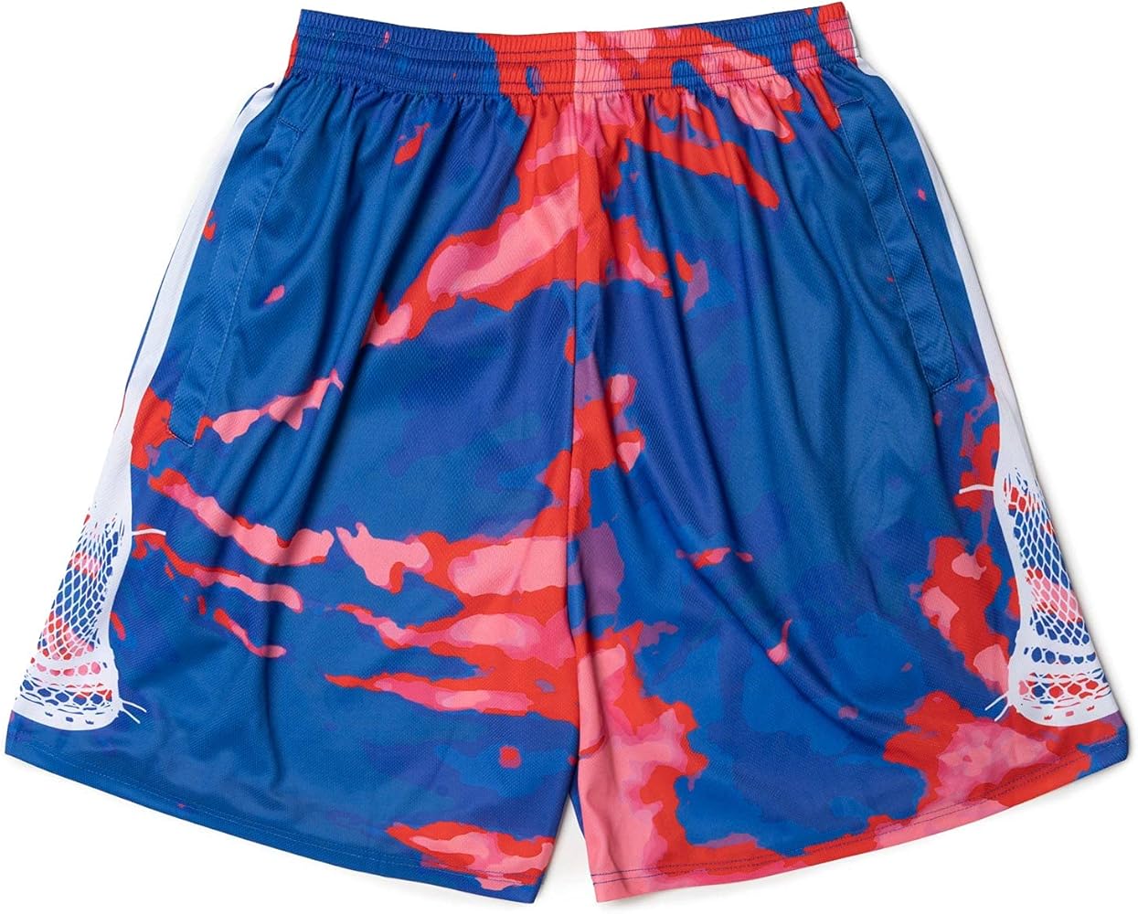 ChalkTalkSPORTS Lacrosse Performance Shorts | Red Tie Dye Boys Lacrosse Shorts | Youth & Adult | Lacrosse Boy Athletic Shorts | Youth Medium