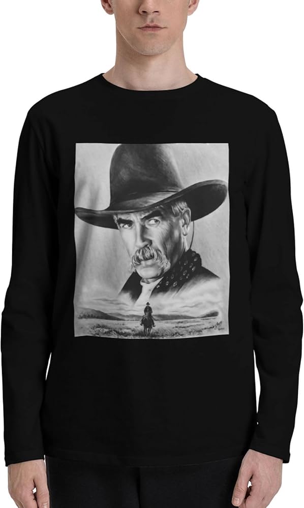 Sam Elliott T Shirts Man's Loose Fit Casual Athletic Long Sleeve O-Neck Cotton T Shirts Tops