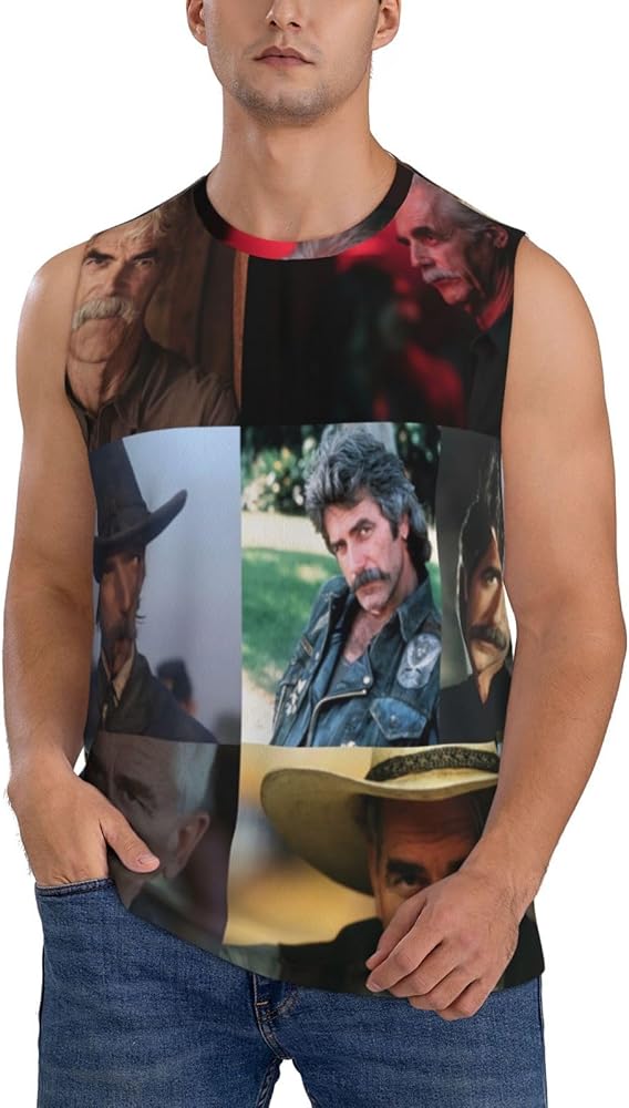 Sam Elliott Tank Tops Man's Lightweight Summer Casual Sleeveless Muscle Workout Running Gym T Shirts