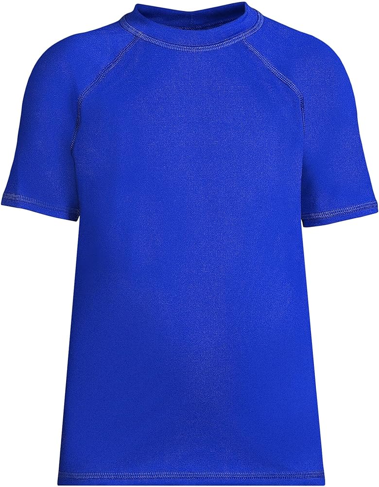 Lands' End Boys UPF 50 Short Sleeve Swim Shirt Rash Guard