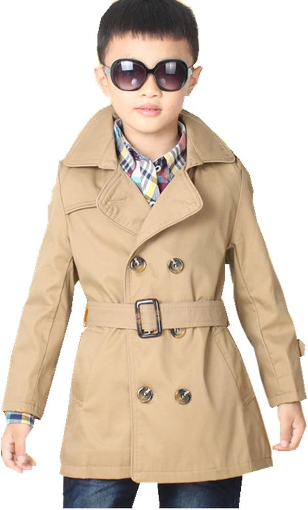 LJYH Big Boys Classic Peacoats Dress Coats Children Fall Toggle Trench Jackets