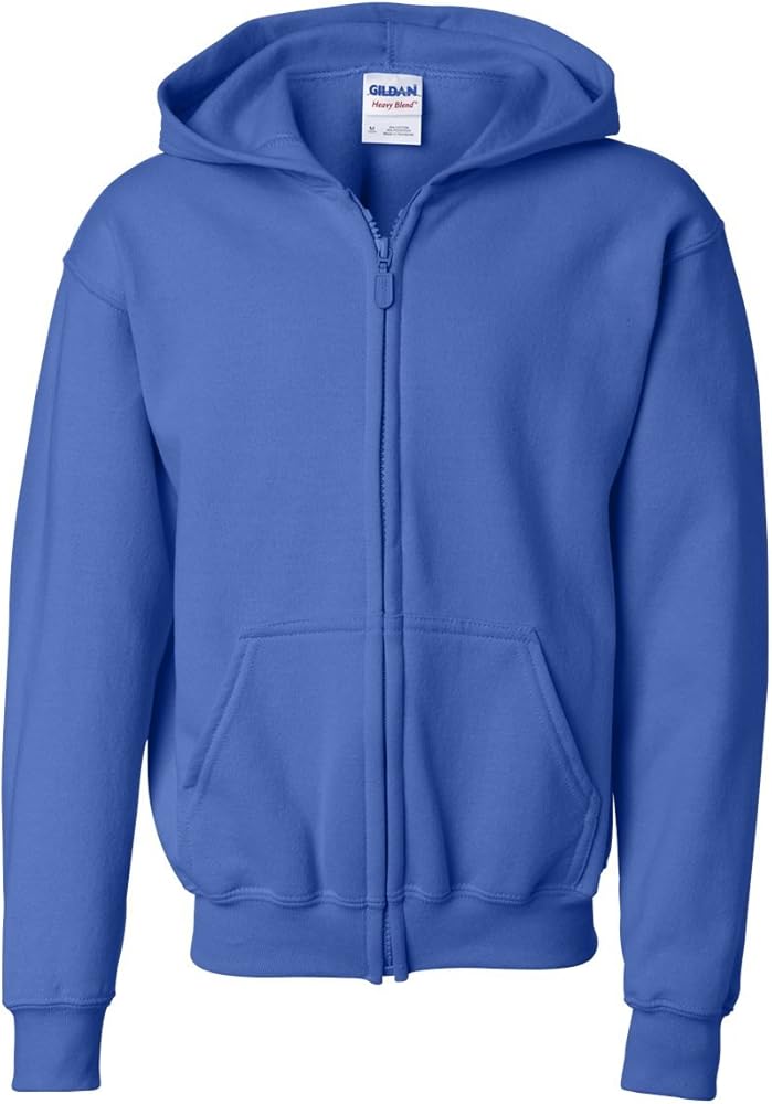 Gildan boys Heavy Blend Full-Zip Hooded Sweatshirt(G186B)-ROYAL-M