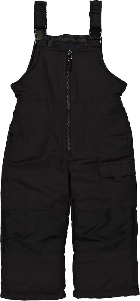 London Fog Boys' Water-Resistant One-Piece Winter Snowsuit, Black, 14/16