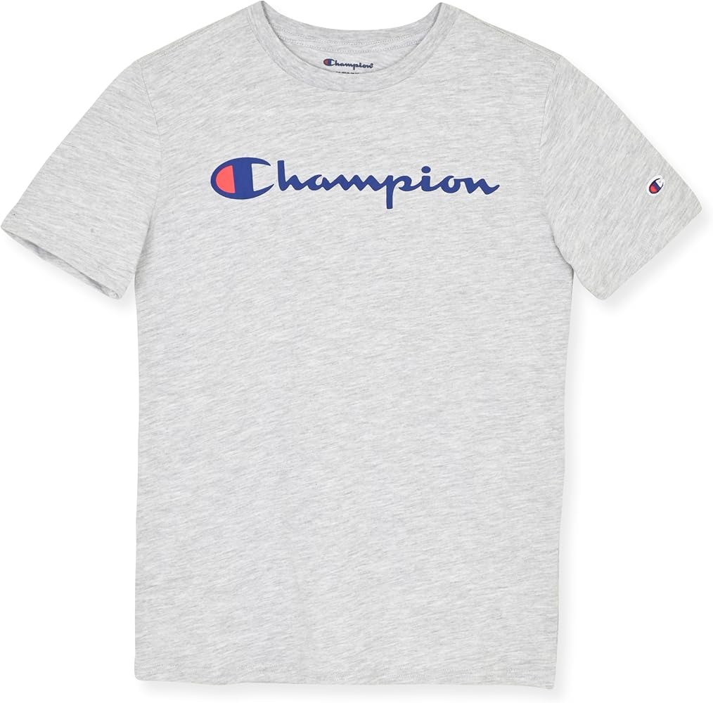 Champion Boys T-Shirt, Kids' T-Shirt For Boys, Lightweight Tee for Kids, Script & Print