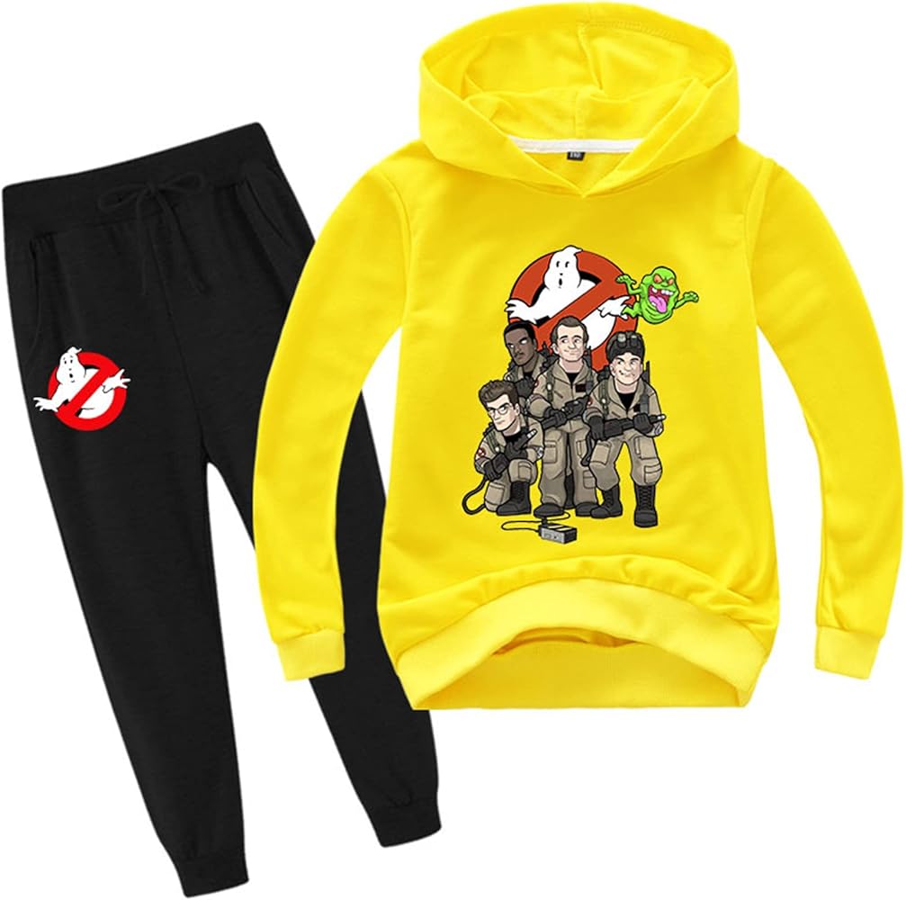 Little Kids Child Ghostbusters Pullover Tops and Long Pants 2Pcs Suit,Casual Hoodies Hooded Sweatsuit for Boys