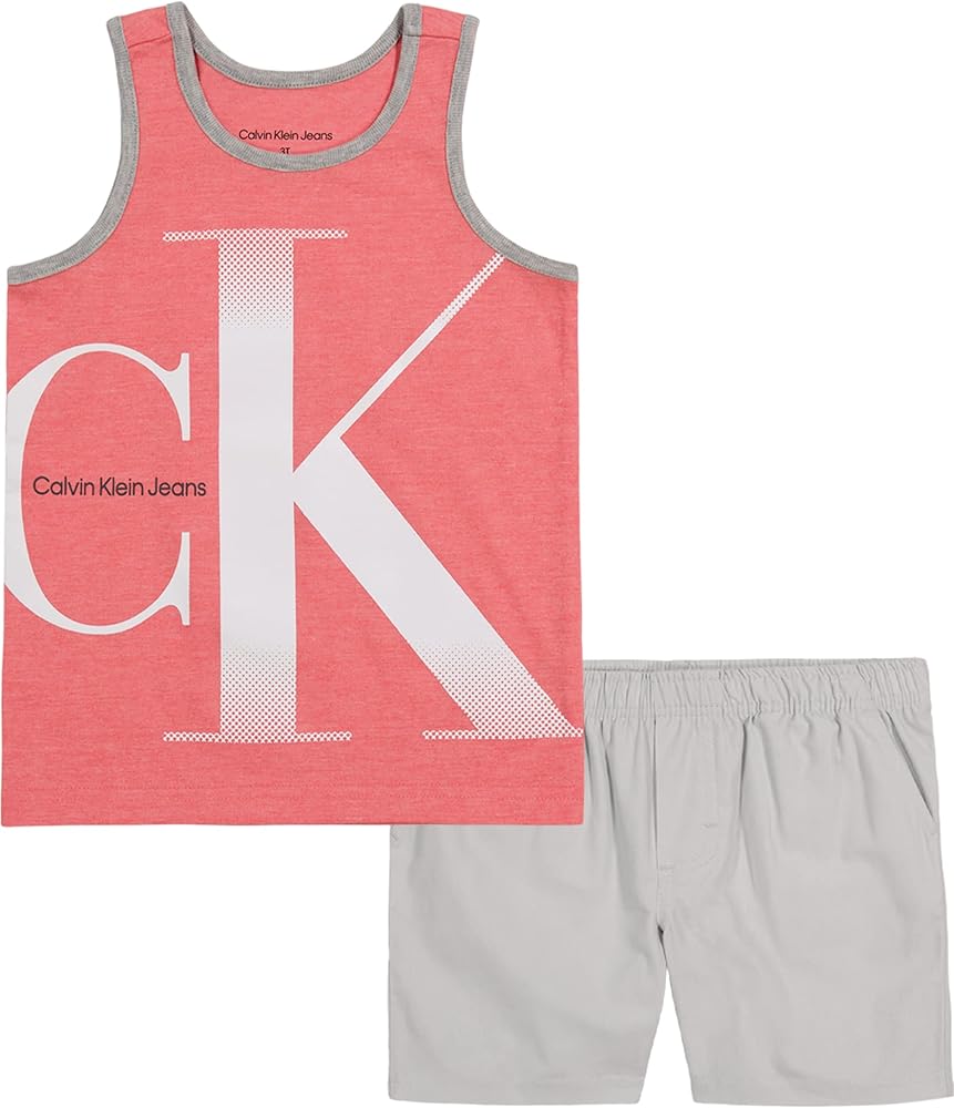 Calvin Klein boys 2 Pieces Tank Short Set