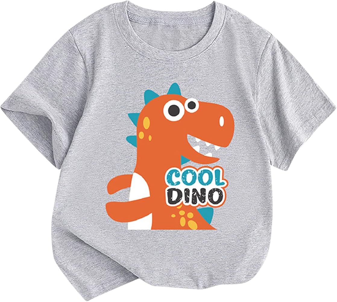 Summer Toddler Boys Cartoon Dinosaur Print T Shirt COOL DI