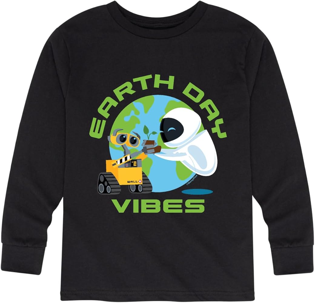 Disney Wall-E - Earth Day Vibes - Toddler and Youth Long Sleeve Graphic T-Shirt