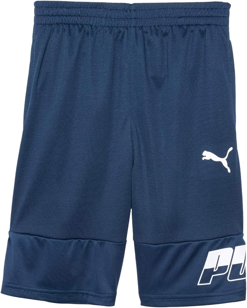 PUMA Boys' Shorts, Speed Mesh - Blue, Large (14-16)