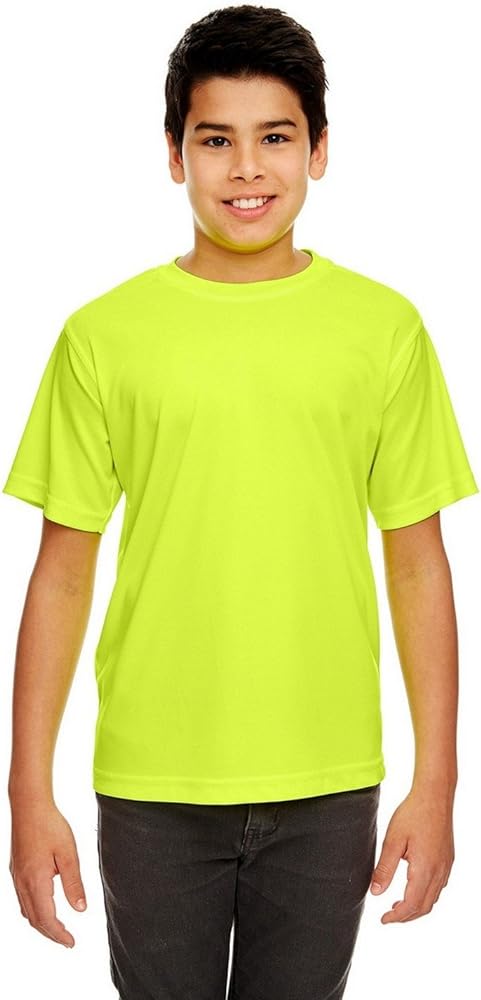 UltraClub 8420Y Youth Cool & Dry Sport Performance Interlock Tee Bright Yellow X-Large