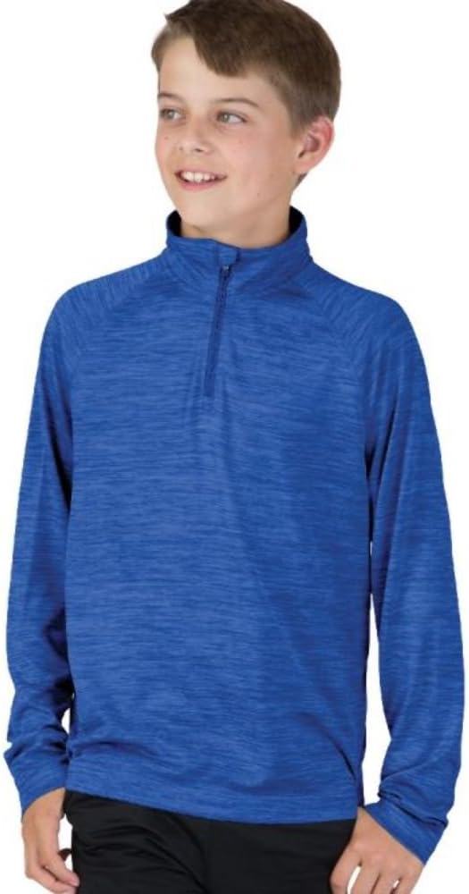 Charles River Apparel Kids' Big Space Dye Performance Quarter Zip Pullover