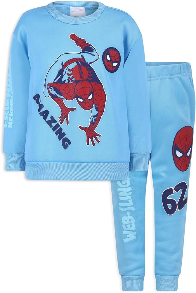 Marvel Spider-Man Boys Sweatshirt and Pants Set for Toddlers and Big Kids – Green