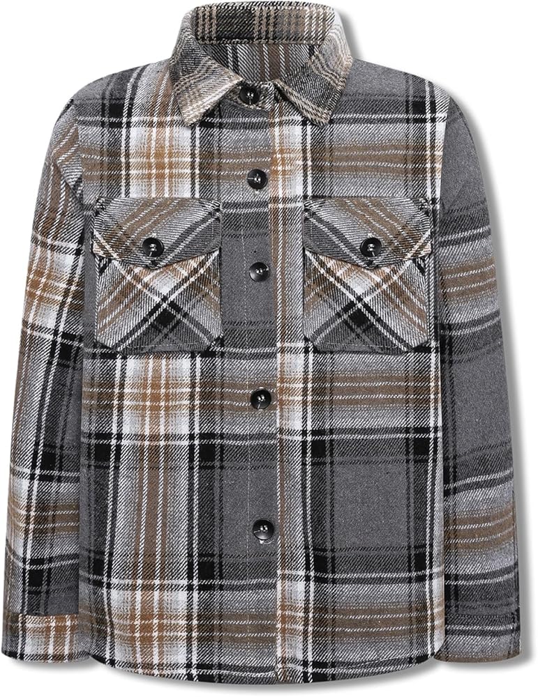 SANGTREE Boys & Mens Long Sleeve Button Down Flannel Shirt Jacket