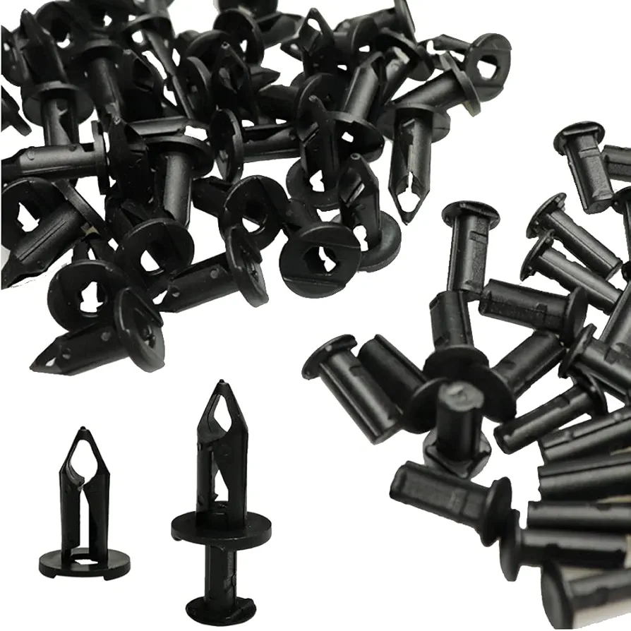 8mm Hole Plastic Rivets Fastener Push Clips Black For Car Auto Fender Clips Atv Push Car Retainer Body Clips Fastener Push Pin Splash Guard Body Panel Fit for Honda Suzuki Kawasaki Polaris (50)