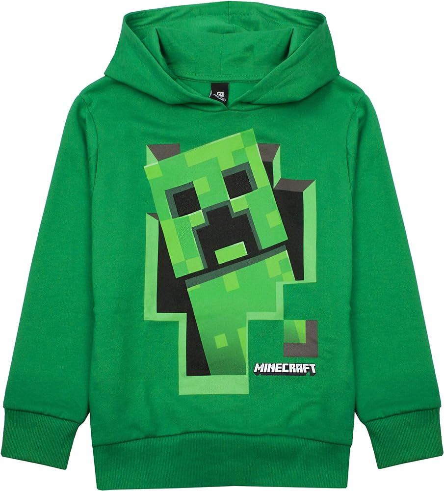 Minecraft Creeper Inside Boys Green Hoodie Gamer Kids Hooded Sweater