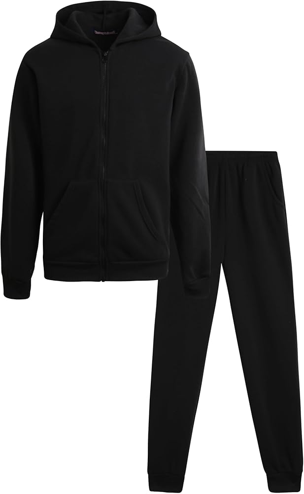 Coney Island Boys' Active Sweatsuit - 2 Piece Fleece Zip Hoodie Sweatshirt and Jogger Sweatpants - Activewear for Boys (7-16)