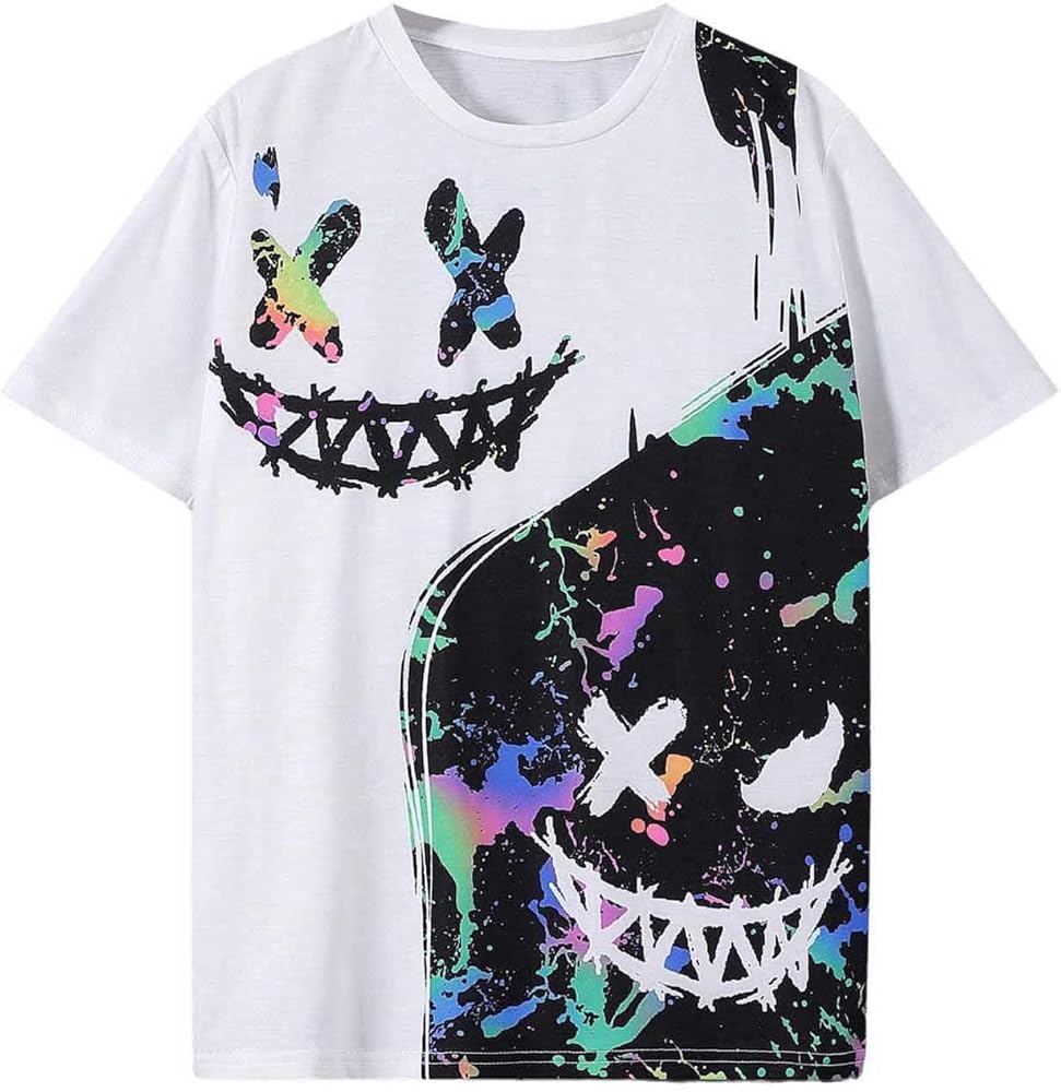 Floerns Boy's Luminous Graphic Printed Tee Top Short Sleeve Crewneck T Shirt