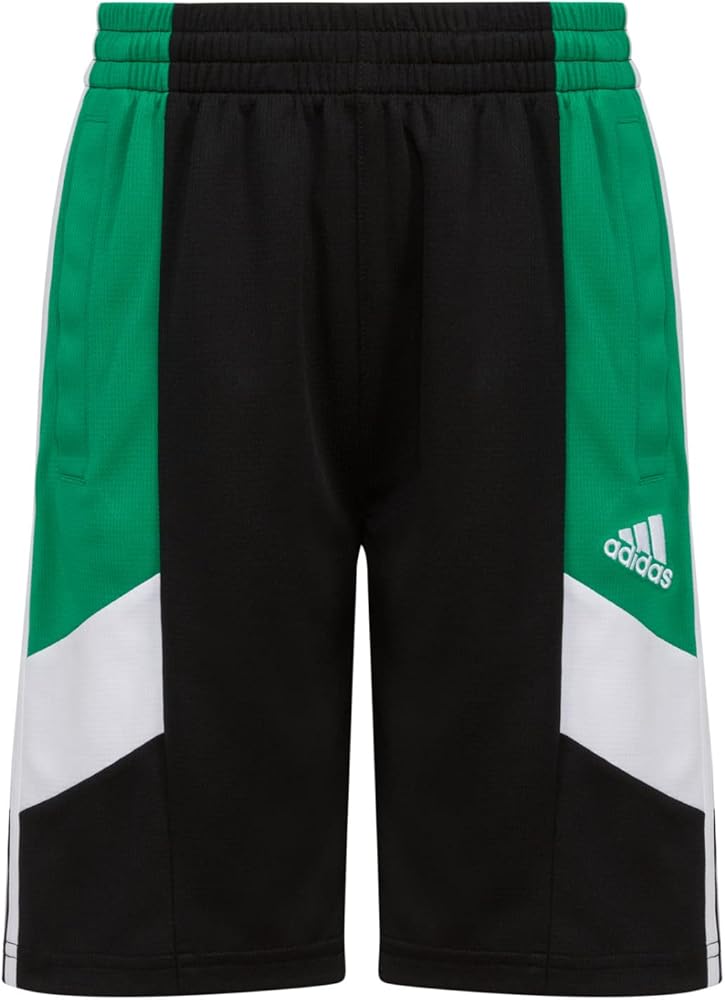 adidas Boys' Elastic Waistband Classic 3S Short, Black Green White, Medium