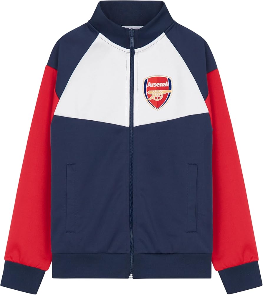 Arsenal F.C. Boys Zip Up Track Jacket with Pockets