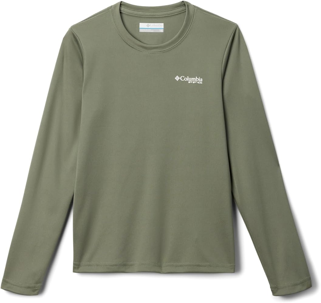 Columbia Youth Boys Terminal Tackle PFG Bait Jumper Long Sleeve, Cypress/PFG Y Bait Jumper Fresh, X-Large