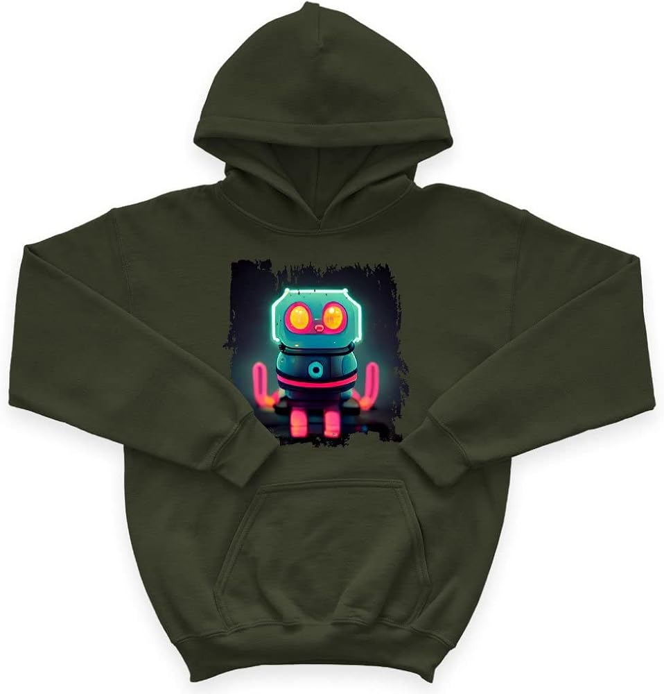 Robot Art Print Kids' Sponge Fleece Hoodie - Futuristic Kids' Hoodie - Printed Hoodie for Kids