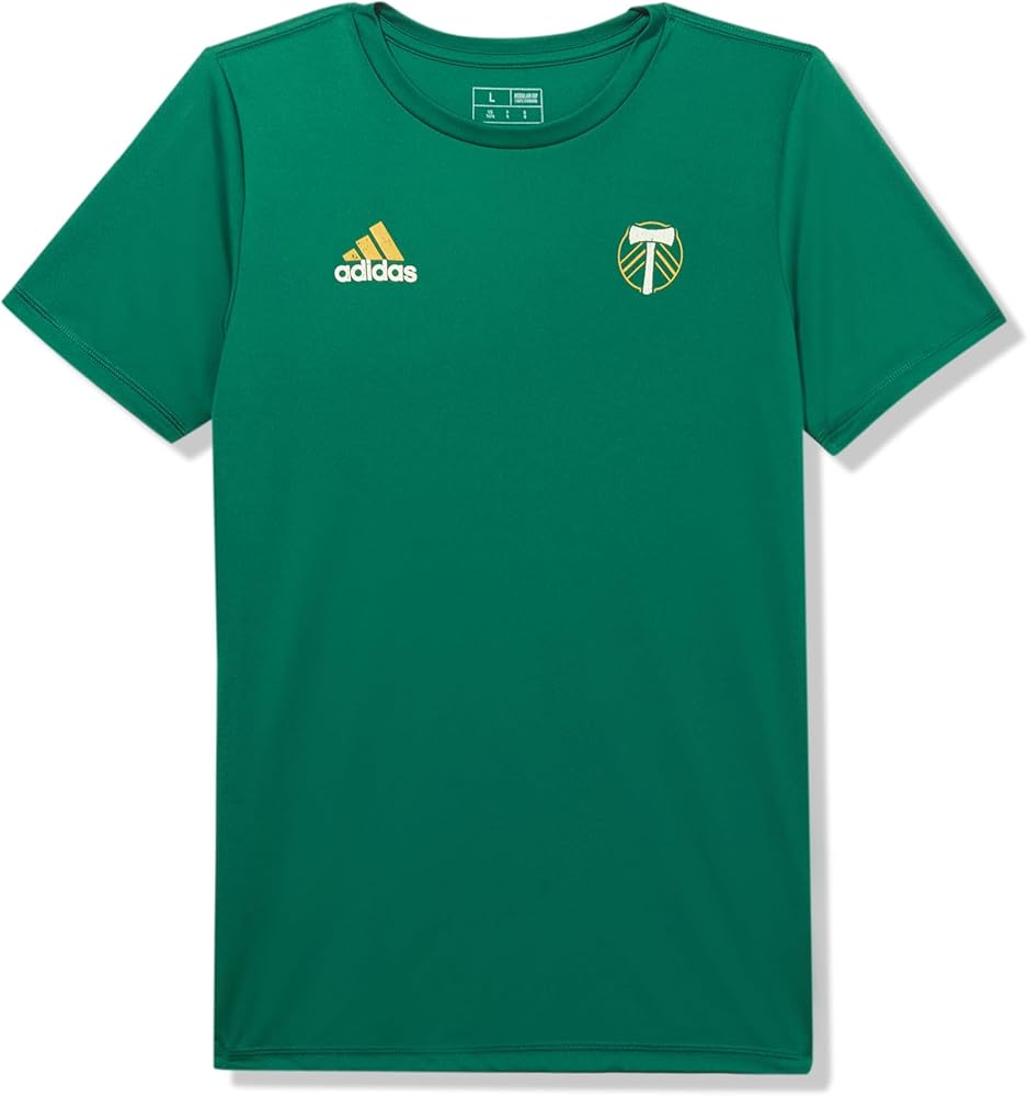 adidas Boys' Portland Timbers Short Sleeve Pre-Game T-Shirt