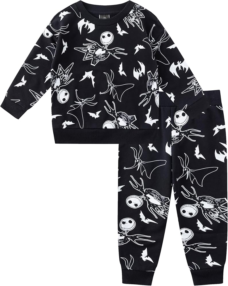 Disney Nightmare Before Christmas Jack Skellington Boys Fleece Sweatshirt and Pants Set for Toddler