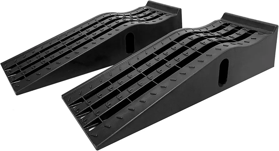 Portable Car Ramps for Oil Changes High Lift, Heavy Duty Plastic Low Profile Car Ramps for Jack Support, Vehicle Ramps for Garage, 35.63''x12''x8.07'', GVW 13000 LBS, 2 Packs