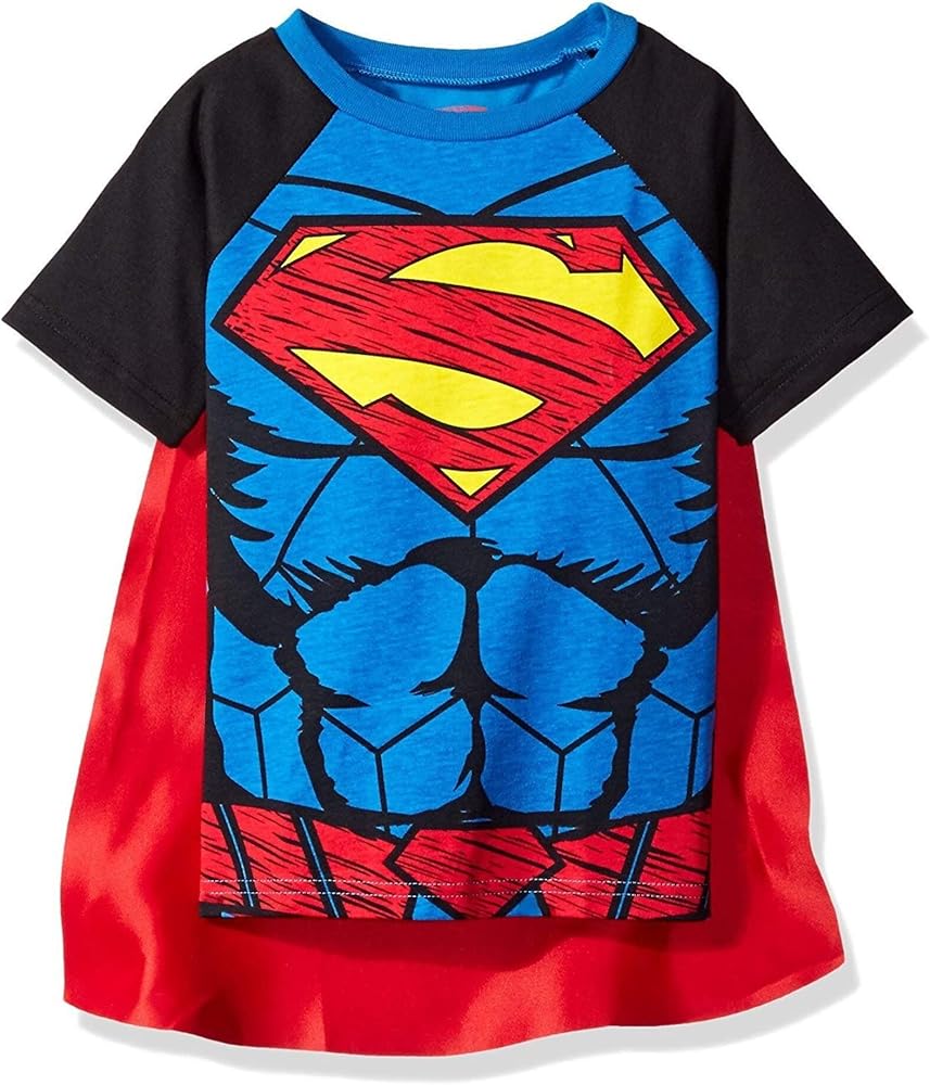 Justice League Superman Big Boys Cosplay T-Shirt and Cape 8