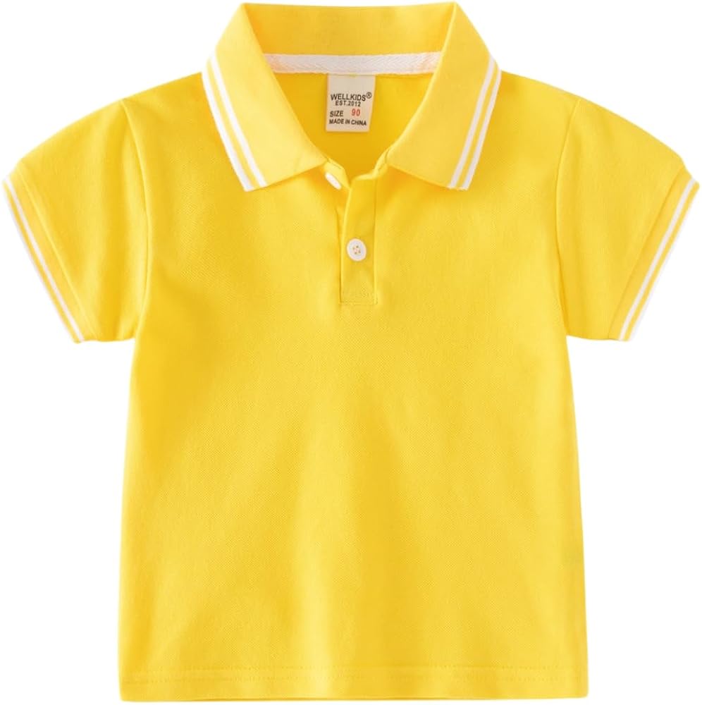 Toddle Boys Short Sleeve Polo Shirt Kid Casual Comfort Tee Summer Cotton Pullover Top 2024