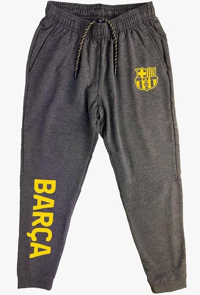 Icon Sports Boys' Barcelona Sweatpants (Reflective Printed Club Logo), Licensed Barcelona Youth Jogger Charcoal Heather