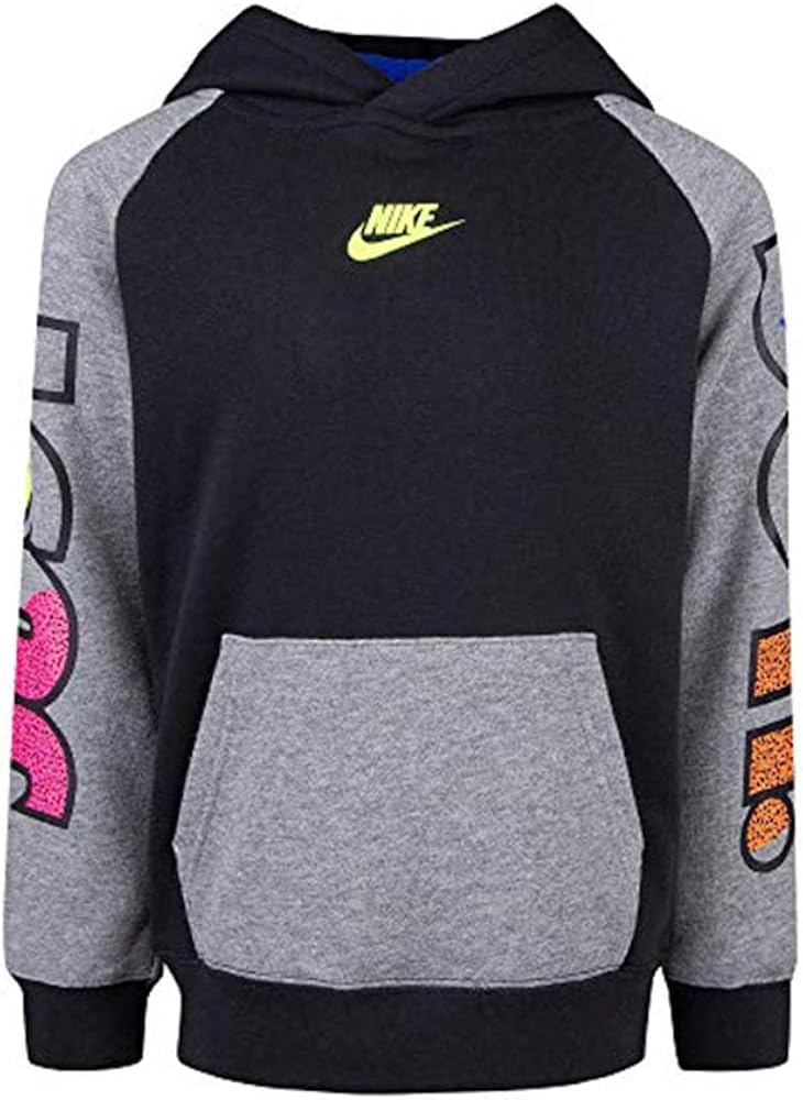 Nike Just Do It Fly Hoodie Boys' Preschool Black/Grey (Black/Gray, 4)