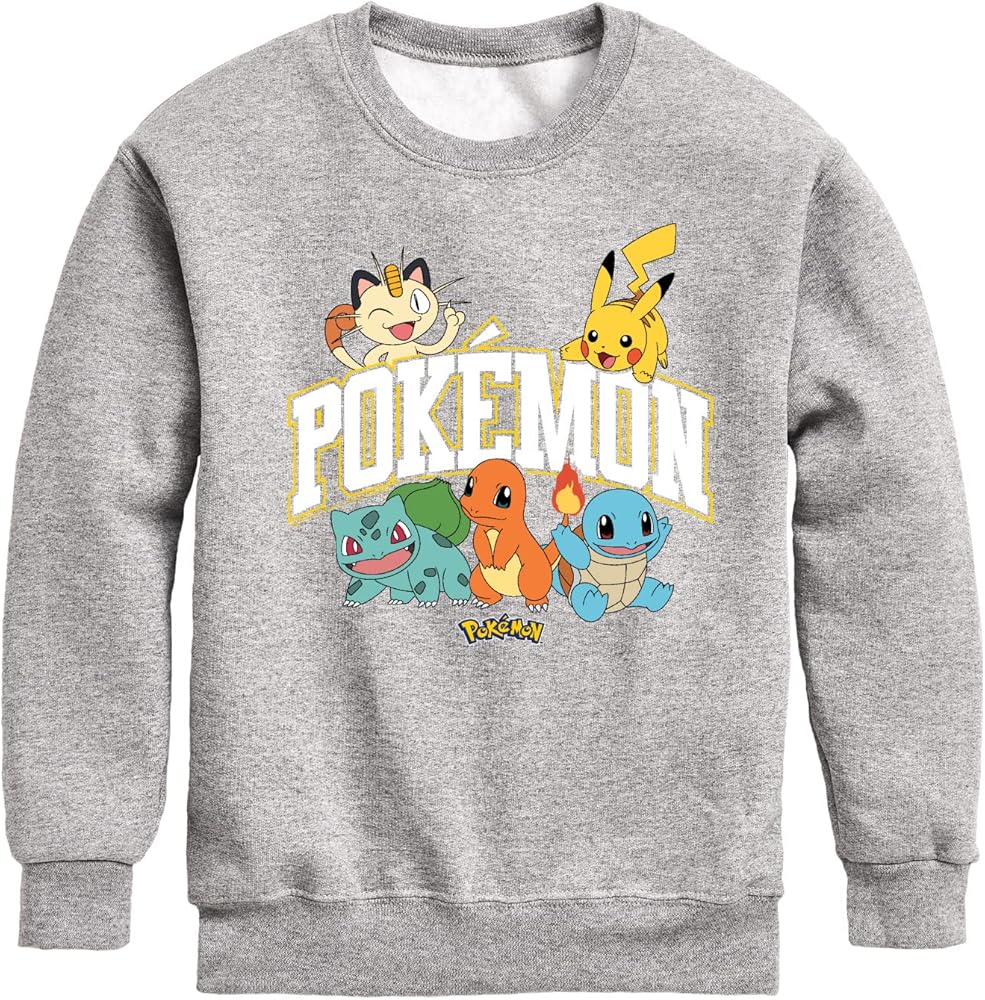 HYBRID APPAREL - Pokémon - Pokémon Athletic Logo - Youth Crewneck Fleece Sweatshirt