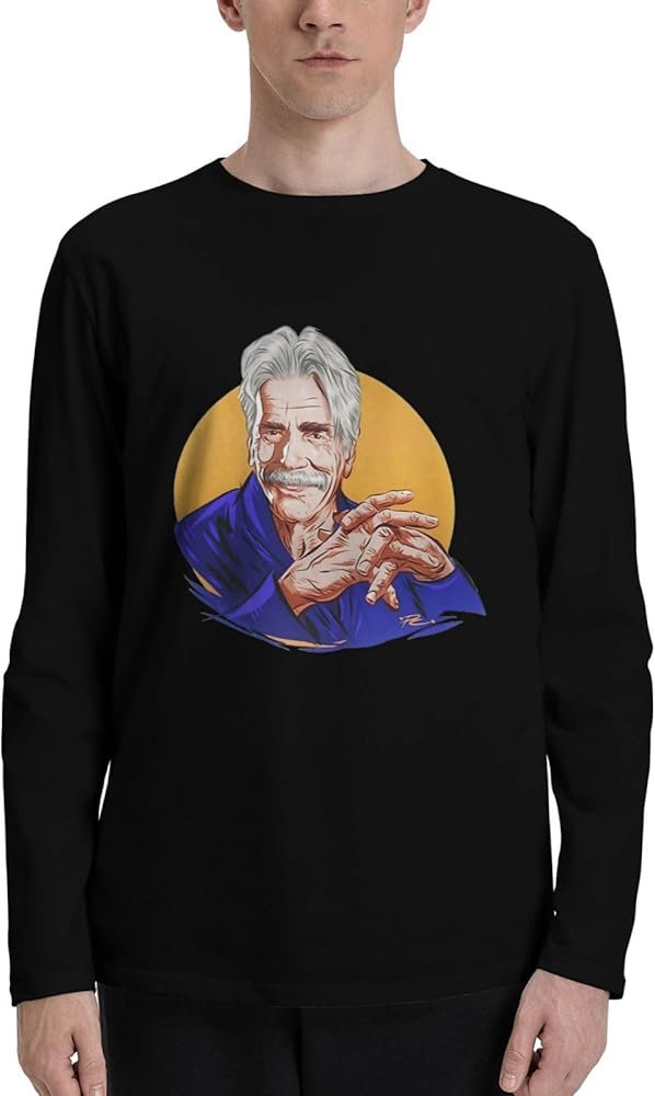 Sam Elliott T Shirts Man's Loose Fit Casual Athletic Long Sleeve O-Neck Cotton T Shirts Tops