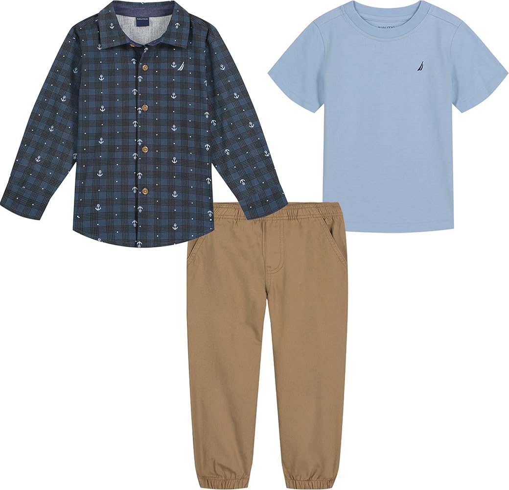 Nautica boys 3 Piece Woven Shirt Set