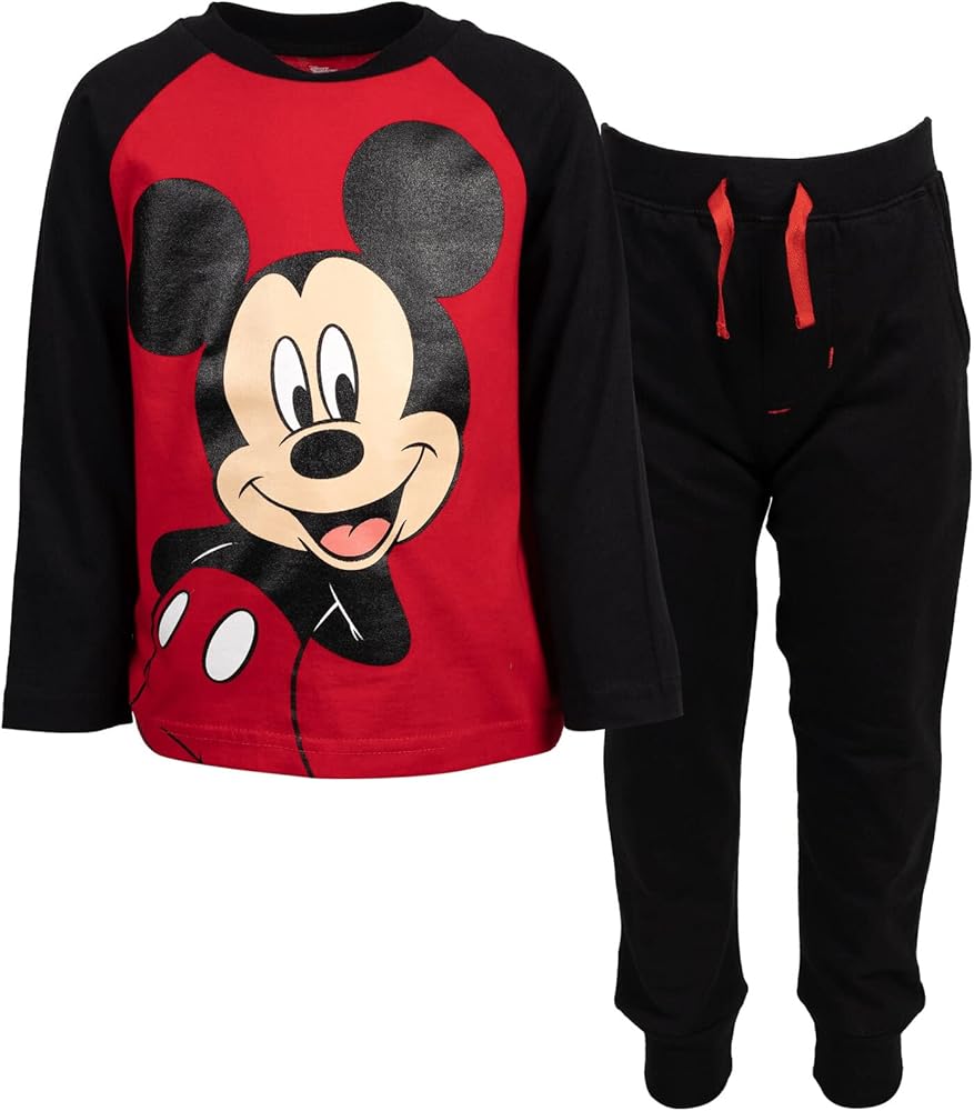 Disney Mickey Mouse Baby T-Shirt and Fleece Pants Infant to Little Kid