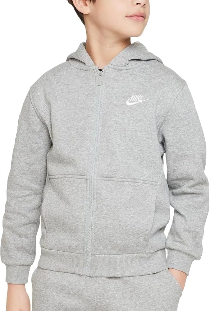 Nike Boy's NSW Club Fleece LBR Full Zip Hoodie (Little Kids/Big Kids)