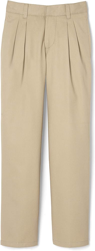 French Toast Boys' Adjustable Waist Relaxed Fit Pleated Pant (Standard & Husky)