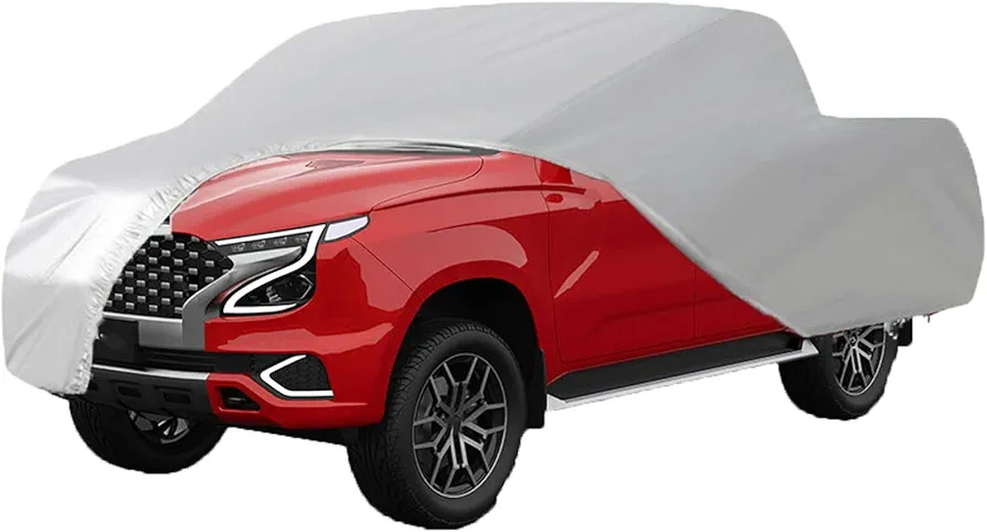 Full Coverage Car Cover All Weather Protection Outdoor & Indoor Silver Pickup Truck Universal up to 260 L x 80 W x 65 H