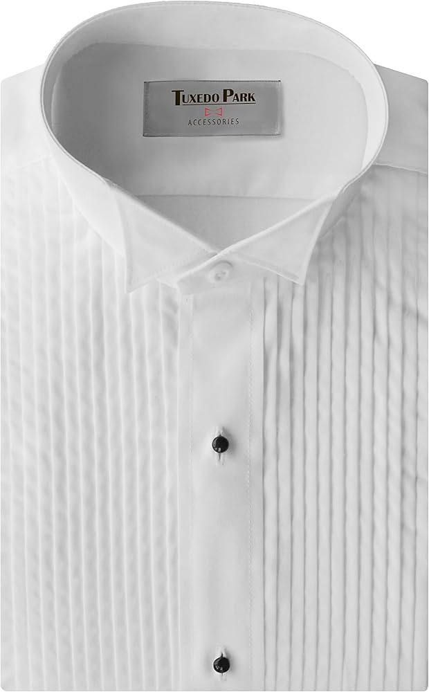 Tuxedo Shirt- Boys White Wing Collar 1/4" Pleat